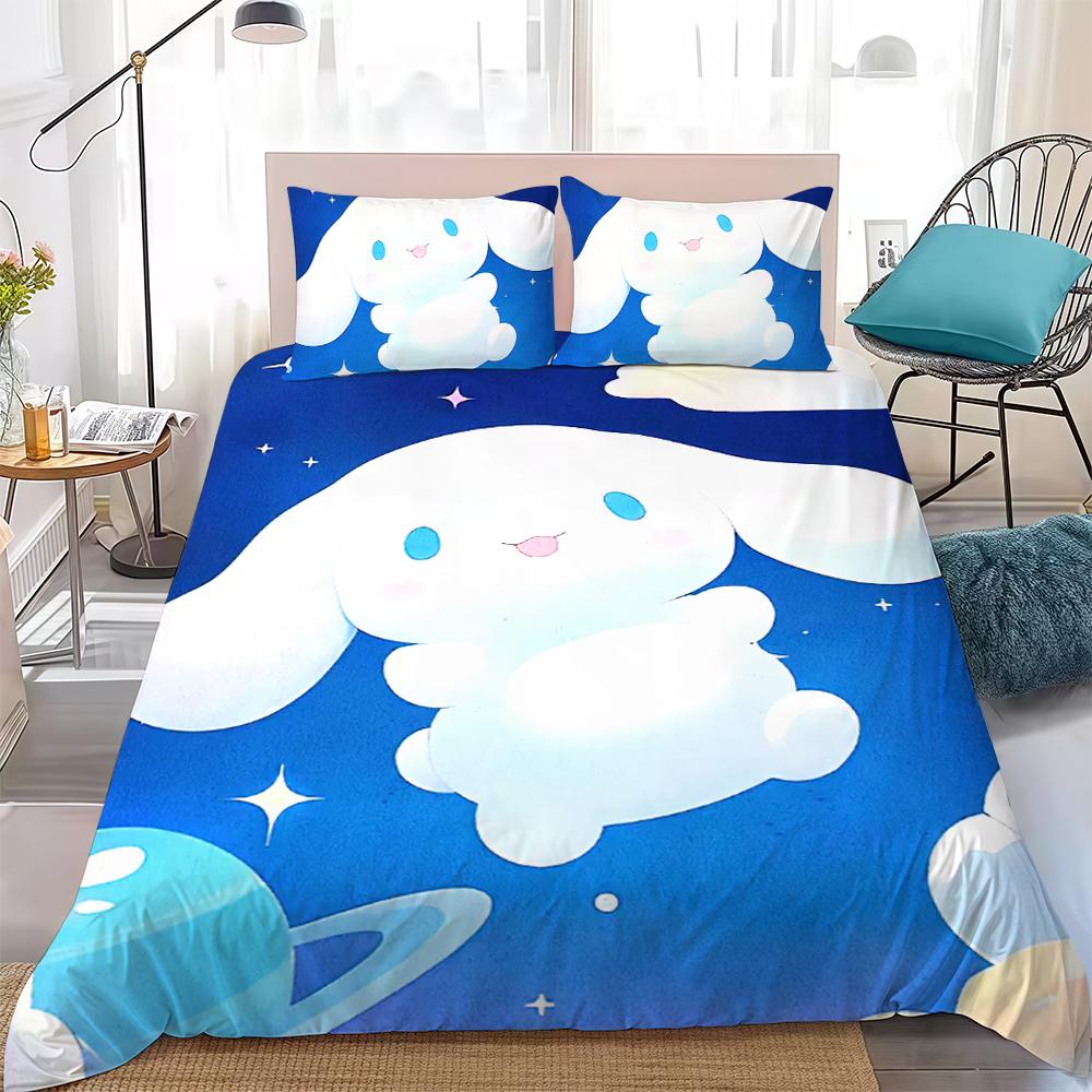 

C-Cinnamoroll Kawaii Duvet Cover Set Home Style Bedding Soft Laundry Cotton Bed 3 Piece Set Student Dormitory Gift 135x200cm