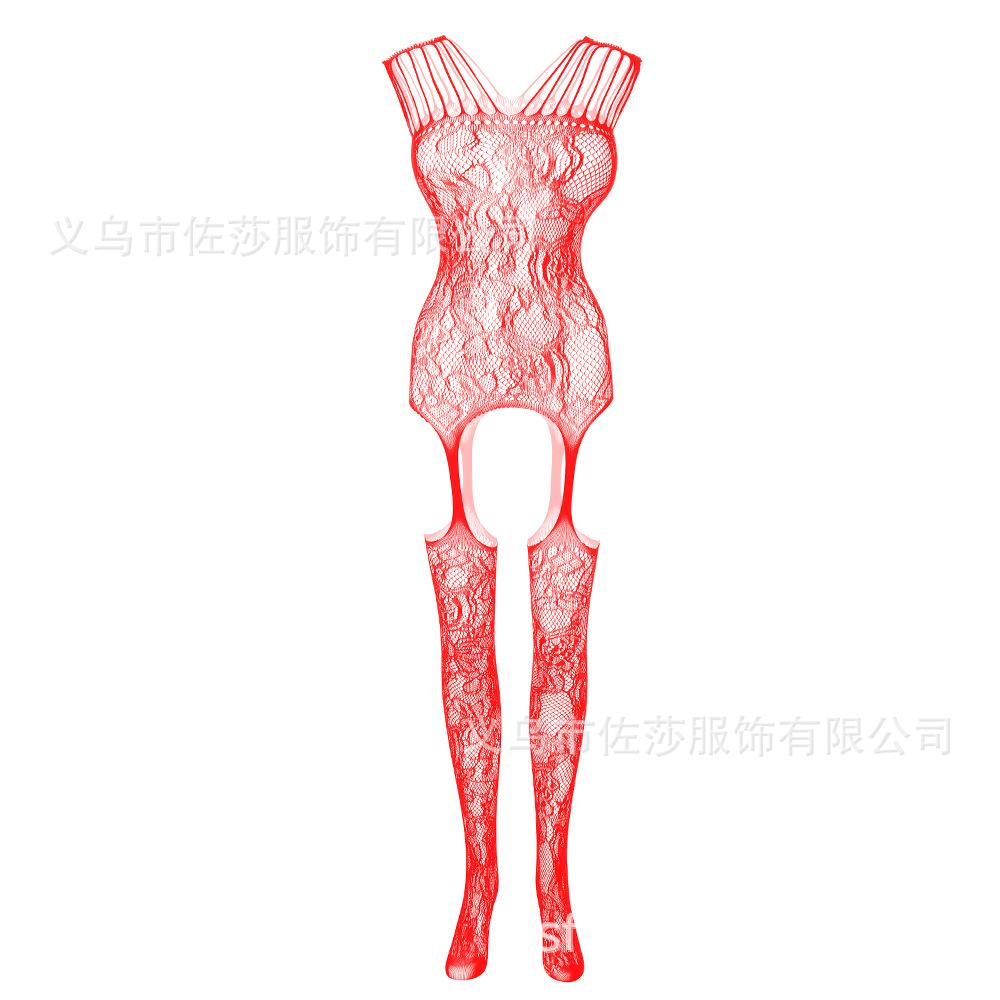 Sexy Underwear New Jumpsuit Net Socks Net Clothes Transparent Jacquard Lace Sexy Perspective Mesh Open Free