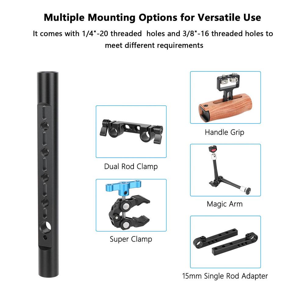 HDRIG 15mm Perforated Tube, 145mm Rod with 1/4 & 3/8 ARRI Locating Holes 3885