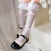 Lolita-Prinzessinnensocken für Kinder, süße Schleife, süße herzförmige Lollipop-Socken aus elastischem Netz, japanische Spitzenstrümpfe aus Fischernetz