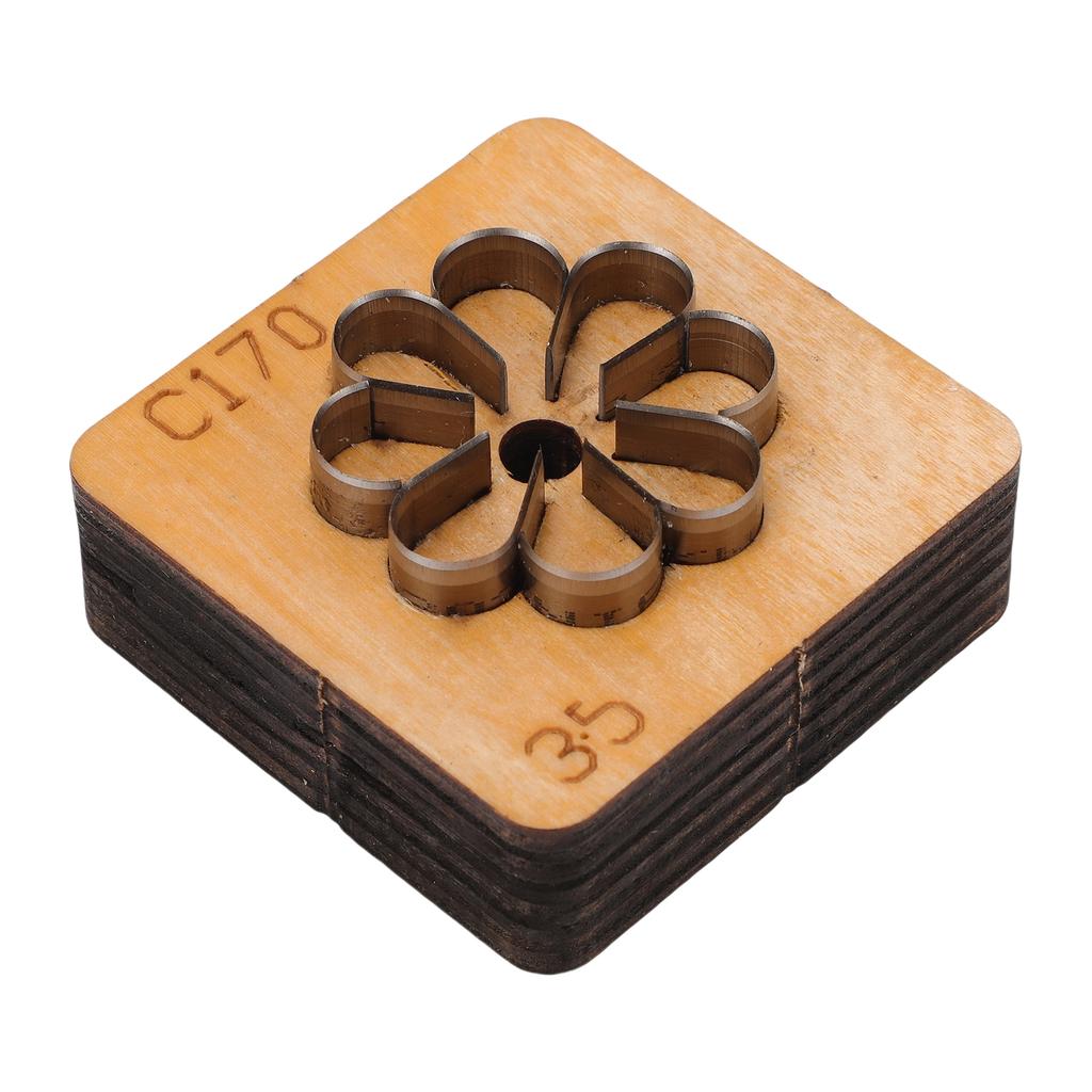 Flower Leather Cutting Die Wooden Base Steel Blade Multifunctional Leather Punching Mold Die Cutter for Decors Crafts