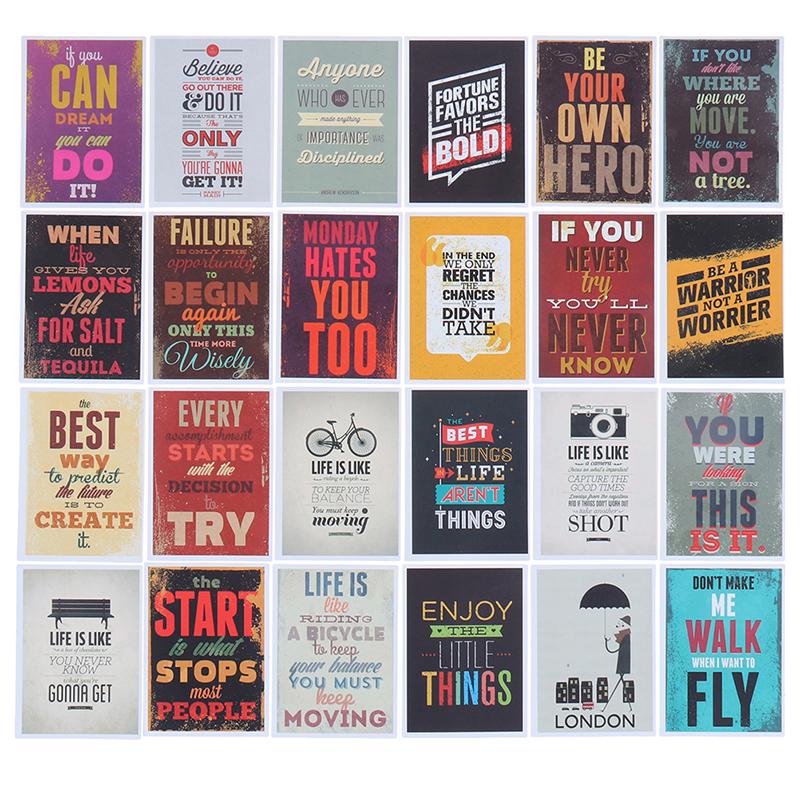 25Pcs Motivational Life Quotes Diary Stickers Skateboard Laptop Luggage Decals