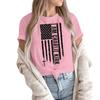 Women's Fashion Casual Printed Short Sleeve Round Neck Pullover Tops