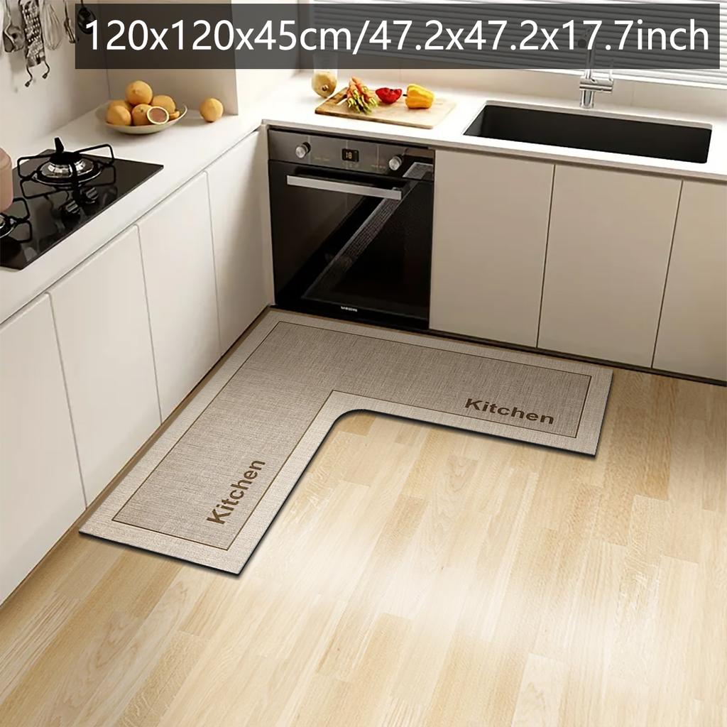 Einfache Küchen-Anti-Rutsch-Bodenmatte L-förmige Eckmatte Badezimmer saugfähige Fußmatte Kieselgur bedruckte Matte Fußmatte