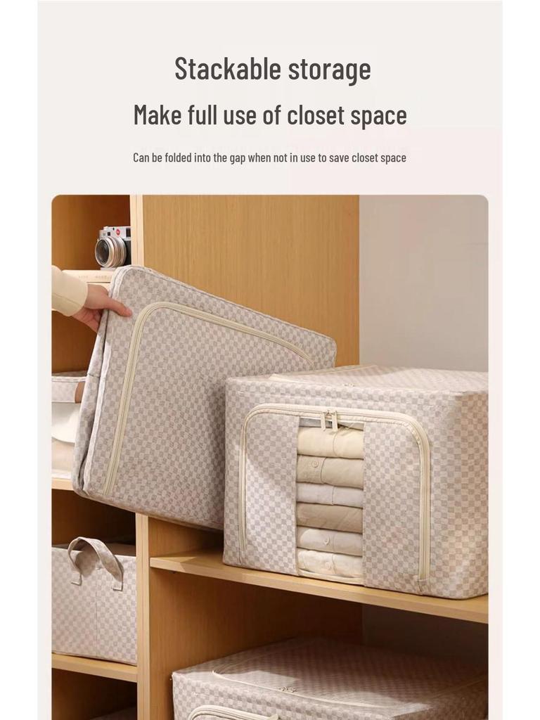 Large Capacity Foldable Fabric Storage Box - Dustproof & Moistureproof with Visibility
