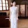 White sleeveless national style new Chinese daily Suzhou long cheongsam improved young 1011 new women's high sense