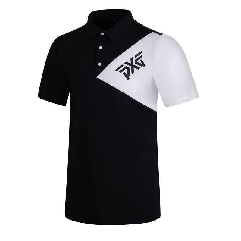 Herren Golf Poloshirt Kurzarm Schnelltrocknend Atmungsaktiv Slim Fit Fasermischung Sport T-Shirt XL schwarz
