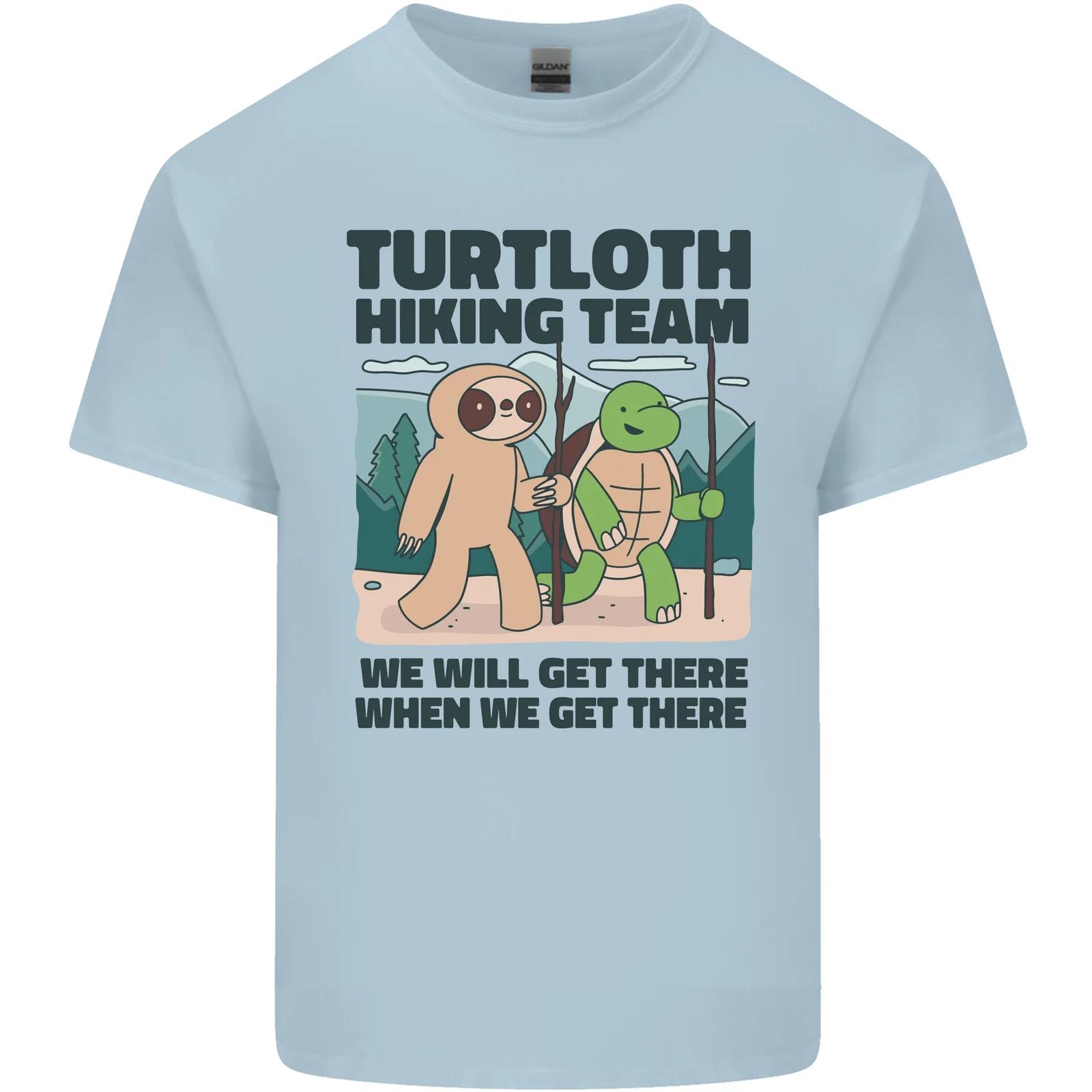 Turtloth Hiking Team Hiking Turtle Sloth Kids T-Shirt Childrens L