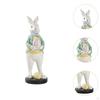 Easter Bunnies Statue Harz Sculpture Desktop Ornamental Organ Figure for The Entrance