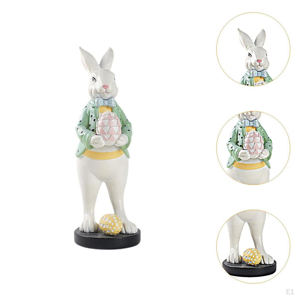 Easter Bunnies Statue Harz Sculpture Desktop Ornamental Organ Figure for The Entrance