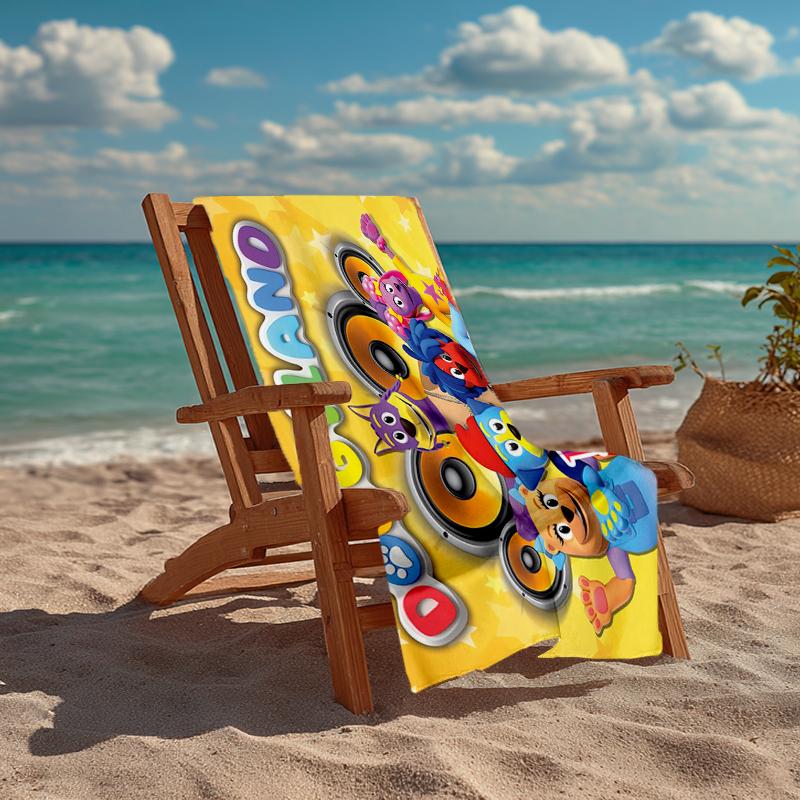 Custom Name Ultra-Soft Beach Towel with Doggyland Theme,Ideal for Pool - Camping, Diving - Perfect Travel Essential, Vibrant Beach Towel.