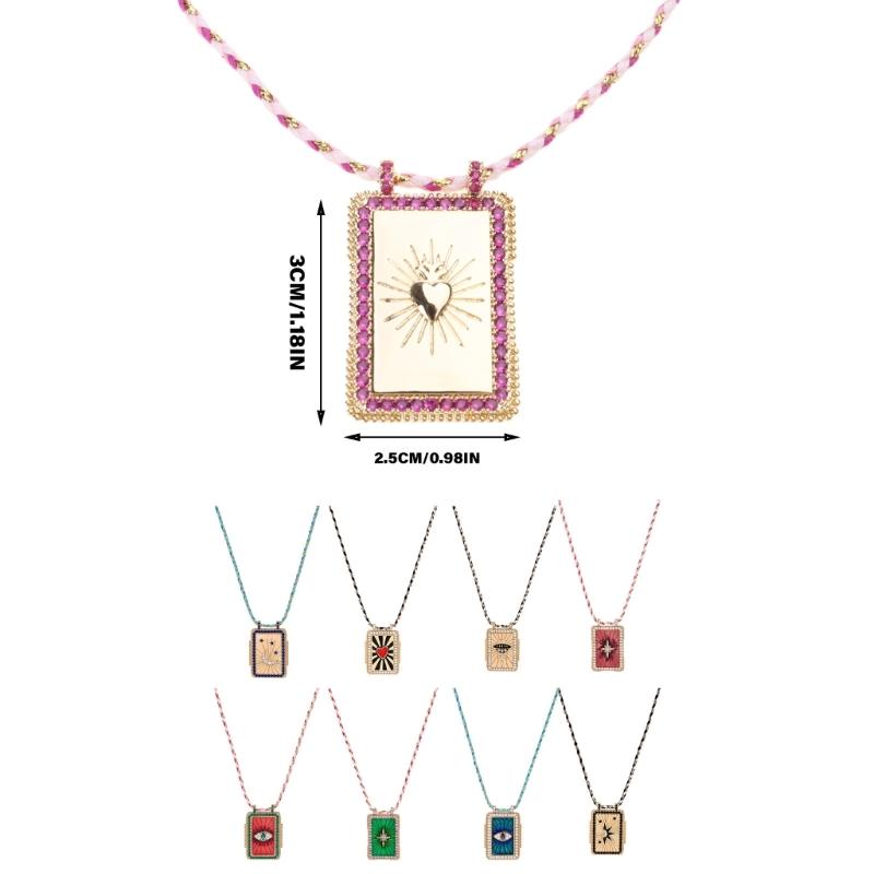 Adjustable Tarot Card Pendant Necklace Occult Tarot Card Sign Necklace Accessories for Individualized Fashion Statement