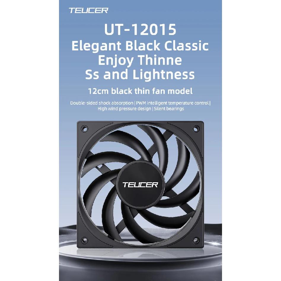 TEUCER UT-12015 12cm Thin Fan PWM 4PIN 800-2400RPM Computer Case Cooling Fan120mm 15mm Ultrathin PC Chassis Fan