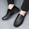 Summer Leather Shoes Mens Brand Shoes Breathable Slip On Casual Shoes Soft Comfortable Dress Shoes Black Yellow Plus Size 45