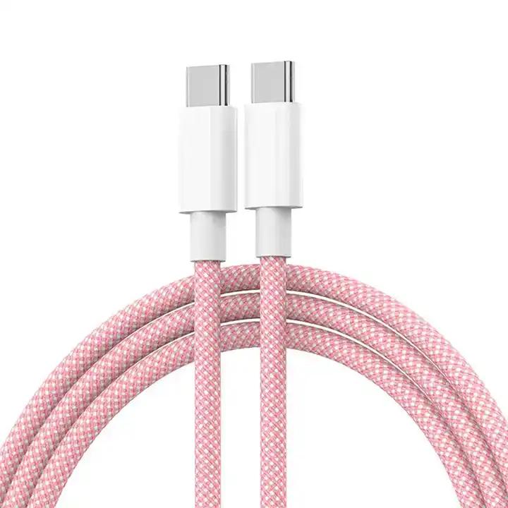 Hot Selling 1m 60W Braided Nylon Fast Charging Cable Type c to Type c for iPhone 15 Pro Max Computer Accessory