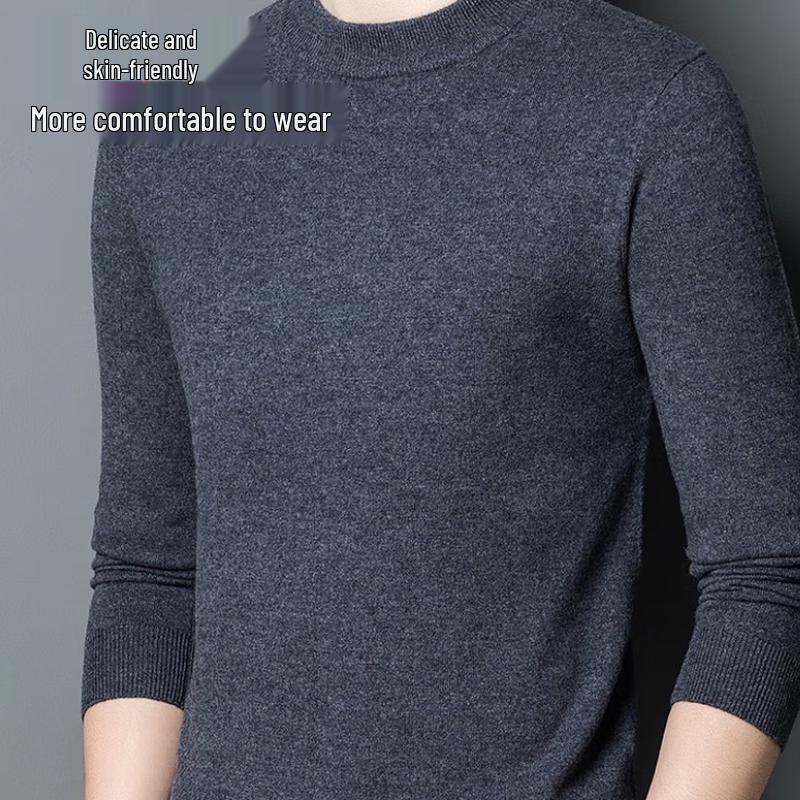 

Hengyuanxiang Men s Round Neck Wool Knit Base Layer Sweater HYXJ1063 3XL
