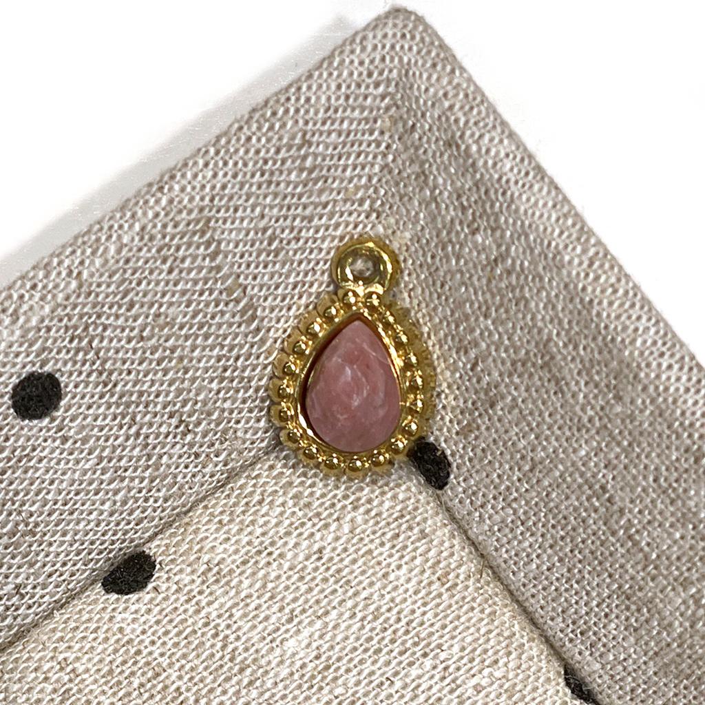 3Pcs, Natural Stone Teardrop Faceted Pendant 11x15mm Golden Bezel Frame Charm for DIY Necklace Jewelry Making