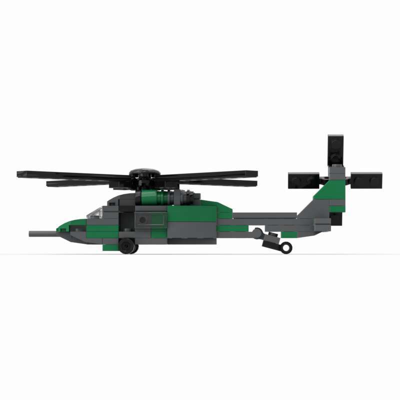 Moc Building Blocks Military Combat Aircraft Assembly Black Hawk Apache Helicopter Boys' Toy Small Particles Educational Gift