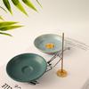 Minimalist Ceramic Incense Stick Holder - Round Colored Plate for Home Decor