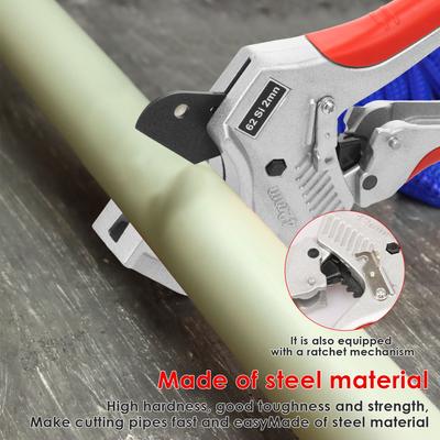 Quick Pipe Cutter Scissors PVC Pipe Cutter Up To 1-21/32" High Hardness Steel Self Locking Ratcheting Pipe Cutter Hand Tools
