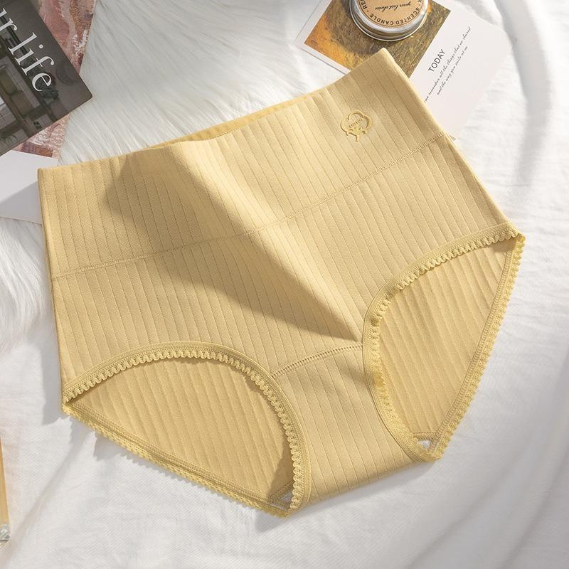 Women's Spring and Autumn Cotton 10A Antibacterial Crotch High Waist Tummy Tuck Underwear