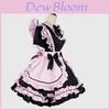 Costume da Maid Lolita Giapponese con Orecchie da Gatto per Cosplay Anime e Outfit da Ragazza Dolce