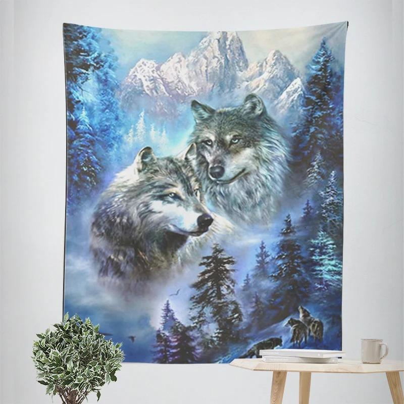 Wolf Pack Decorative Tapestry Home Wall Decor Office Living Room Tapestry