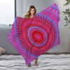 Boho Psychedelic Mandala Colorful Ethnic Pattern Throw Blanket Bedspread Sofa Cover Decorative Throw Cushion Cover