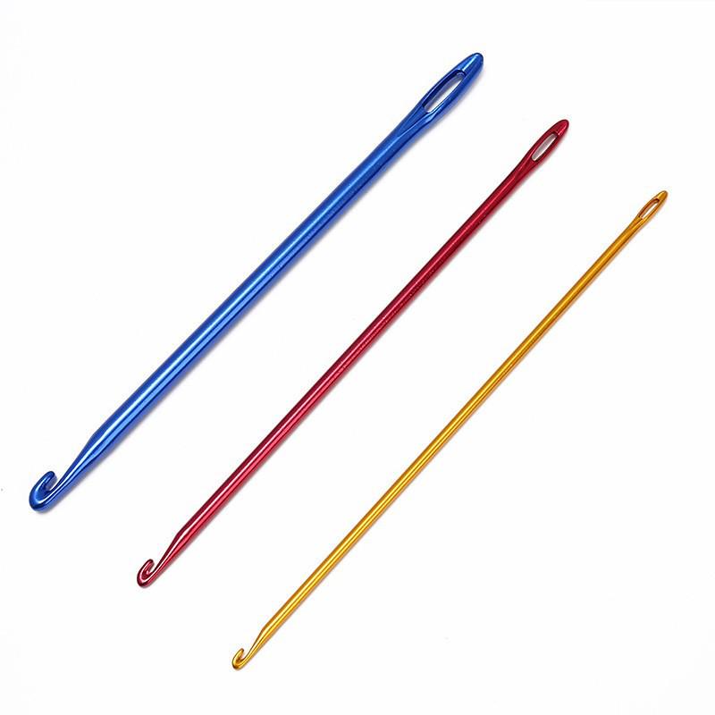 SKC Aluminum Single Head Crochet Hook with Holes - DIY Knitting Tool & Afghan Sweater Needle