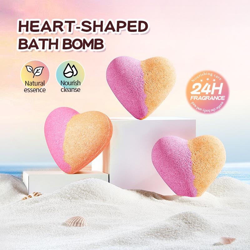 Heart Shaped Bath Bomb 120g Deep Cleansing Body Bath Salts