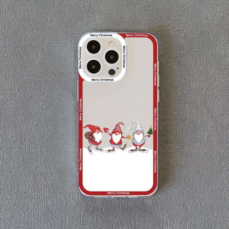 New Year Christmas Santa Claus Clear Phone Case for IPhone 15 Pro Max 14 13 12 11 Pro Max 15 14 7 8 Plus X XR XS Cute Back Cover