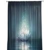 Magischer Lotus auf der Wasseroberfläche, Vorhang für Wohnzimmer, transparente Tüllvorhänge, Fenstervorhänge für das Schlafzimmer, Zubehör, Dekor