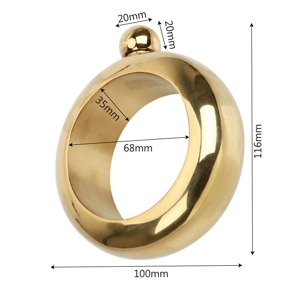 HILIFE Náramek Bangle Hip Flask Náramek Elegantní Láhev na Víno pro Whisky Vodku Alkoholické Nápoje Doplňky 3,5 oz Kulatá Chic Hip Flask 5