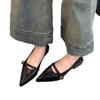 Spring Women's Retro Pointed Toe Women's Mary Jane Shoes Fashion Casual Thick-heeled Shoes