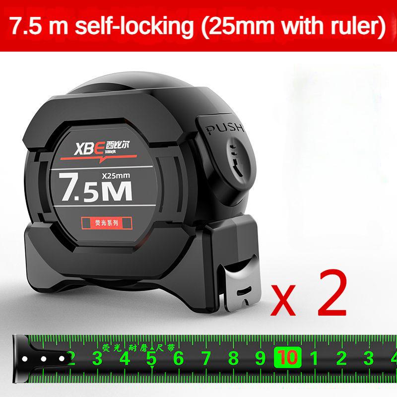 Self Locking Steel Tape Measure Black Fluorescent Tape 5M High Precision Thickened Wear-resistant Fall Resistant Measuring Tape