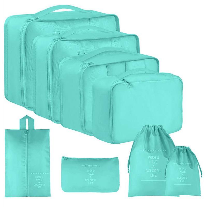 Seven-Piece Travel Storage Set: Wash Bag, Clothes, Underwear Organizer & Folding Sub-Pack