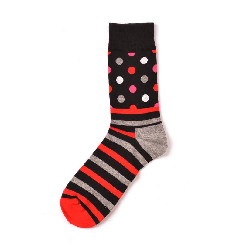 Fashion Socks Stripe Dot Colorful Hip-hop Street Men Socks Casual Cotton Socks Gifts for Men