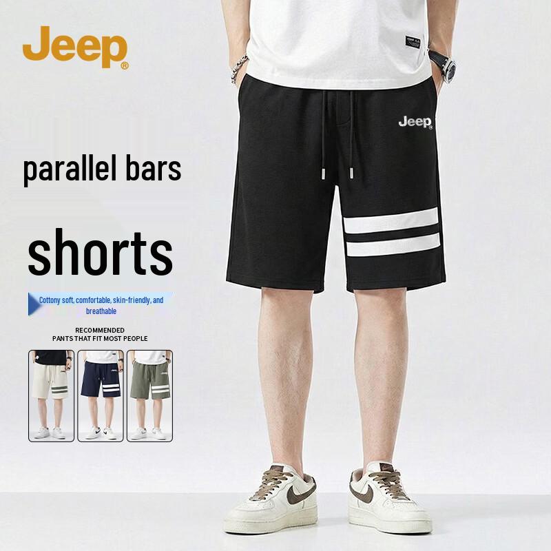 

JEEP Men s American Style Double Stripe Shorts M