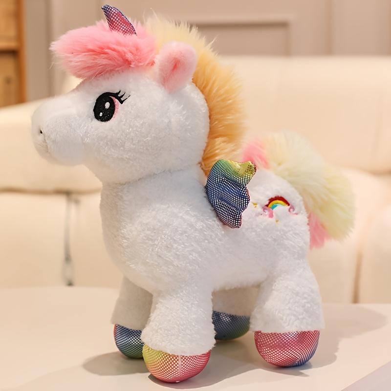 Stuffed Horse Animal Colorful Horse Plush Toy Soft Rainbow Pony Unicorn Pillow Toys for Kids Animal Doll Birthday Gift for Girls