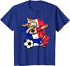 Dabbing Dog France Soccer Fans  French Flag Football  Men TShirt Short  Casual 100 COTTON  ONeck  T Shirts