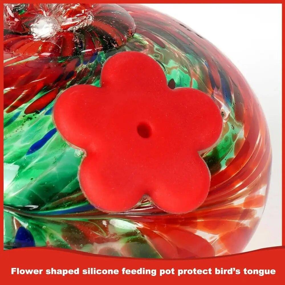 Urocze dzwonki wietrzne karmniki dla kolibrów, karmniki dla kolibrów na zewnątrz, wiszące, odporne na mrówki i pszczoły, idealna dekoracja ogrodu na zewnątrz