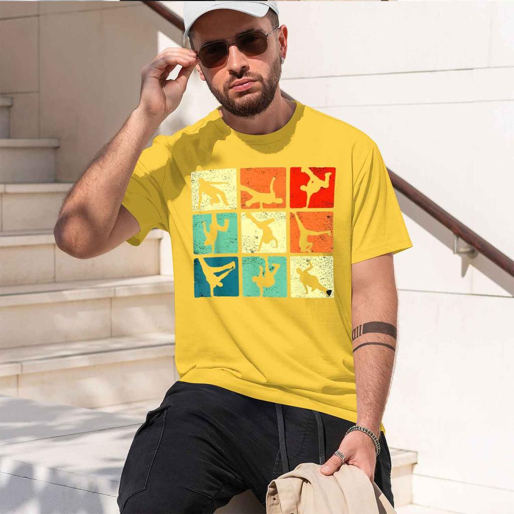 Funny Break Dancing B Poses Retro Vintage Hip Hop T Shirts Unisex Streetwear Tee Shirt Short Sleeve Unisex Loose Clothing New
