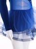 Girls Sequined Tutu Dress Long Sleeves Mock Neck Velvet Patchwork Cutout Back Performance Costume