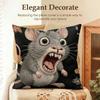 2D Scream Animals Retro Cushion Cover Natural Linen Organic Fabric Double-Sided Printing Sofa Home Decor Gift Pillow Case
