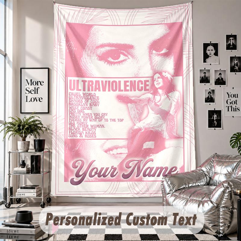 Wandbehang mit individuellem Namen & Text, Lana Del Rey Dekorationstextil für das Schlafzimmer