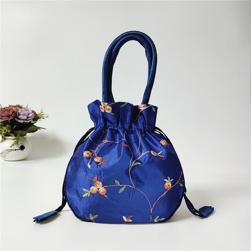 Women's Ethnic Embroidered Small Handbag: Clutch, Mommy, Bucket, Hanfu, and Phone Bag with Drawstring