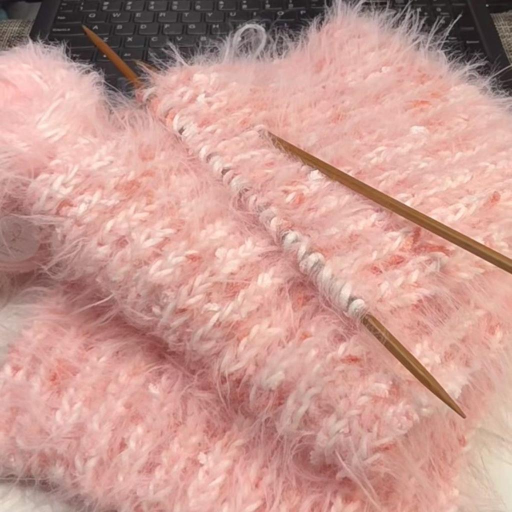 Rainbow Gradient Mohair Yarn Kit - Medium Thickness, Ideal for Hand-knitting Scarves