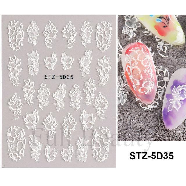 New Nail Art Stickers 5D Embossed Three-dimensional Cartoon Halloween Multi-color Insect Simulation Nail Stickers