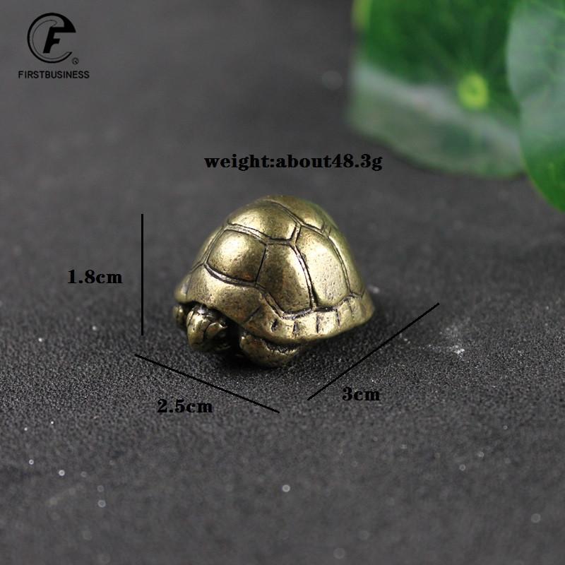 Heavy Ball Shape Turtle Miniatures Figurines Antique Metal Brass Animal Tortoise Small Statue Tea Pet Table Ornament Home Decors