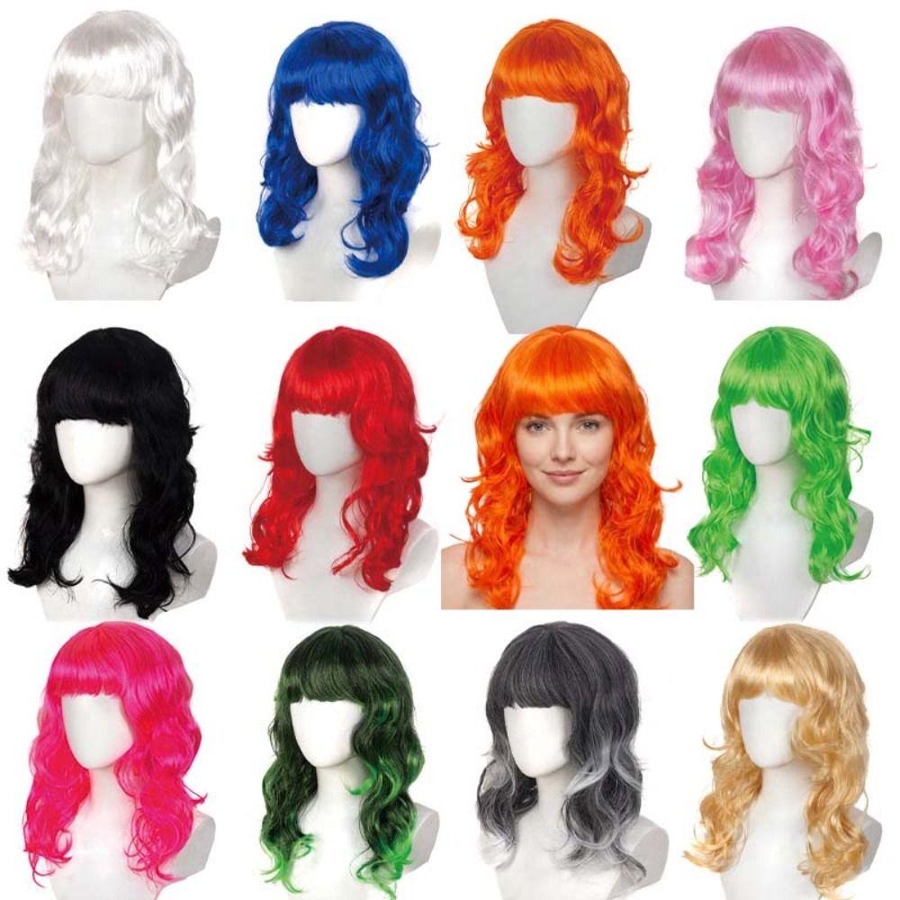 Cosplay Long Curly Wave Wig Synthetic Women Layered Wigs Halloween